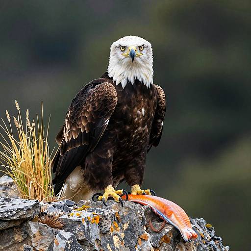 Majestic Bald Eagle on Cliff