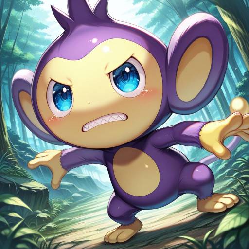 Illustration of Aipom, pokemon in the style of Akabane (zebrasmise)