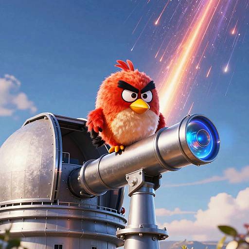 Angry Bird on Observatory Telescope