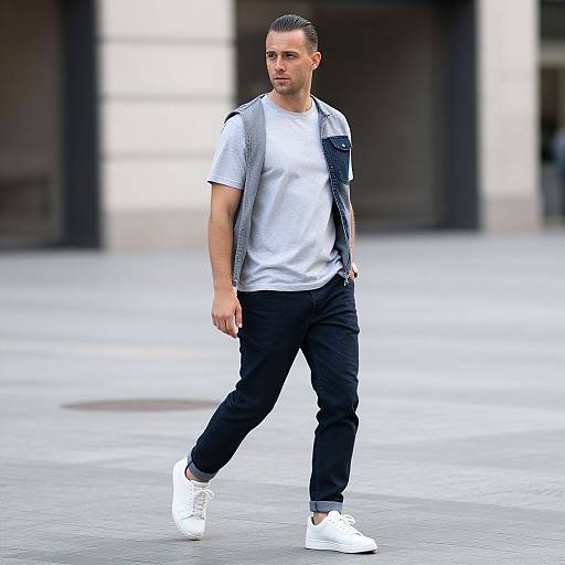 Fit European Man with Slick Back Haircut