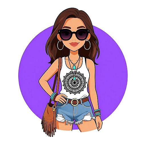 Bohemian Woman with Turquoise Accessories