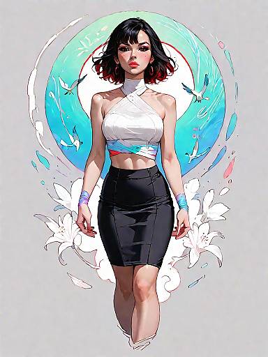 Chic Comic Girl in Stylish Outfit