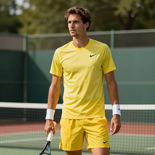 Photorealistic Male Tennis Player in Action