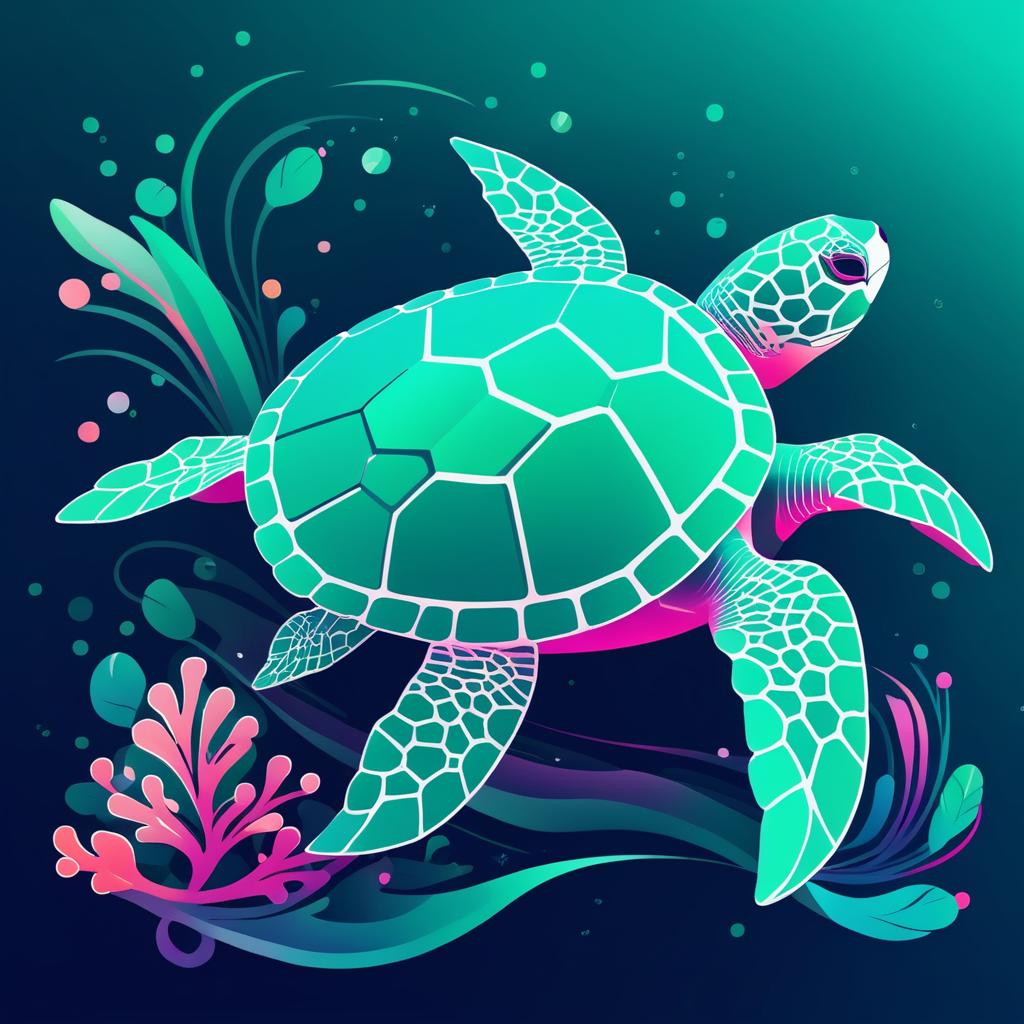 Tranquil Green Turtle TikTok Banner Design