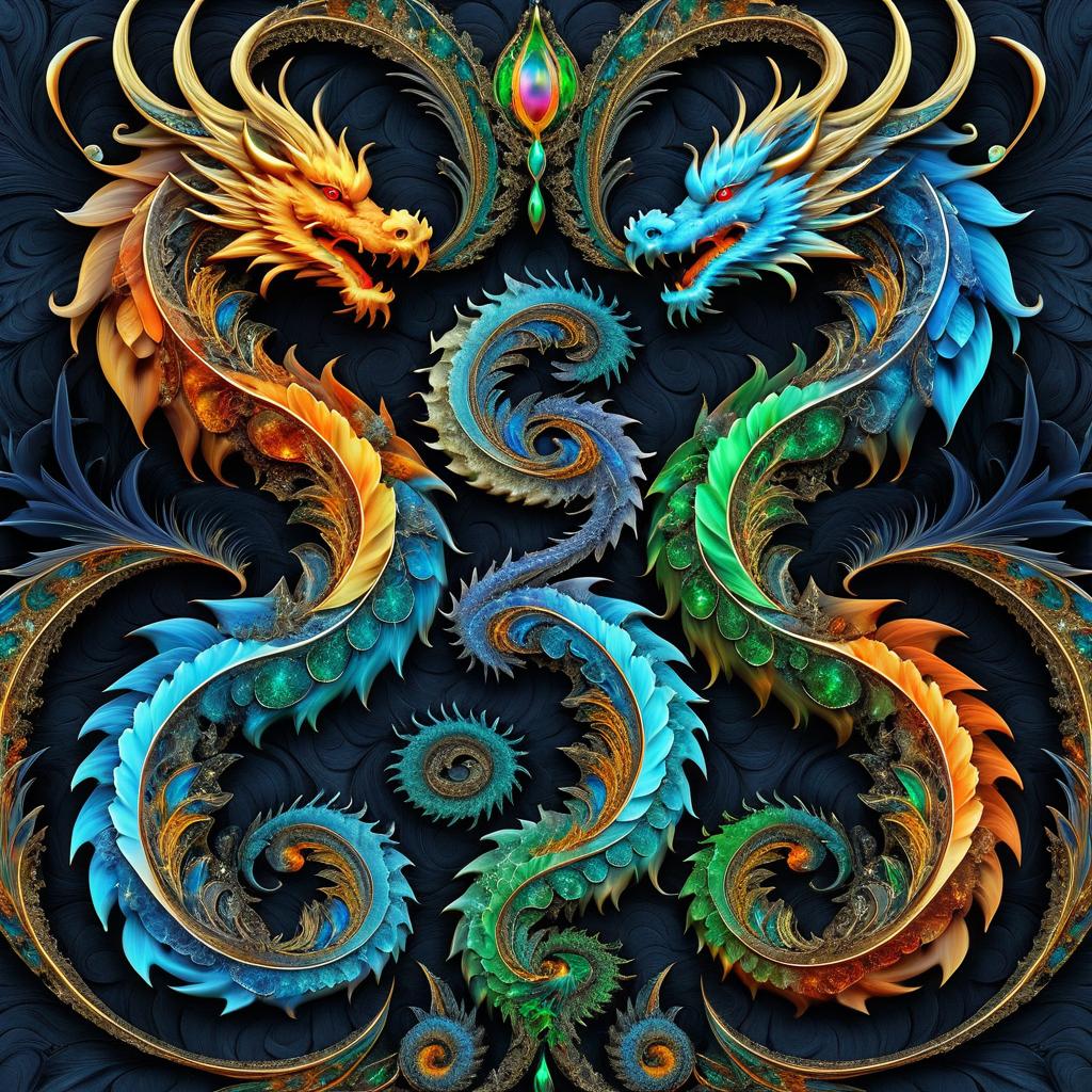 Intricate Fractal Dragons in Realistic Art