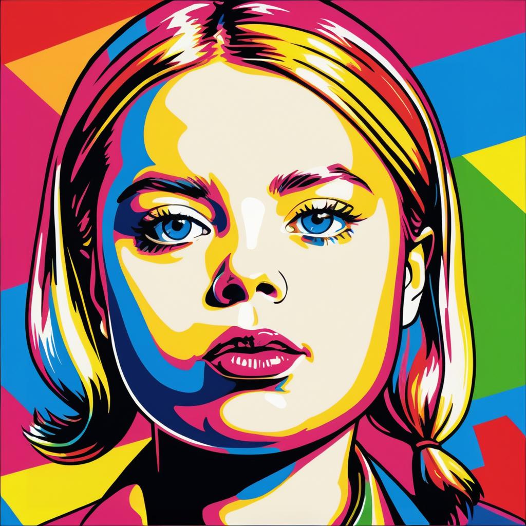 Irritated Greta Thunberg in Pop Art Style