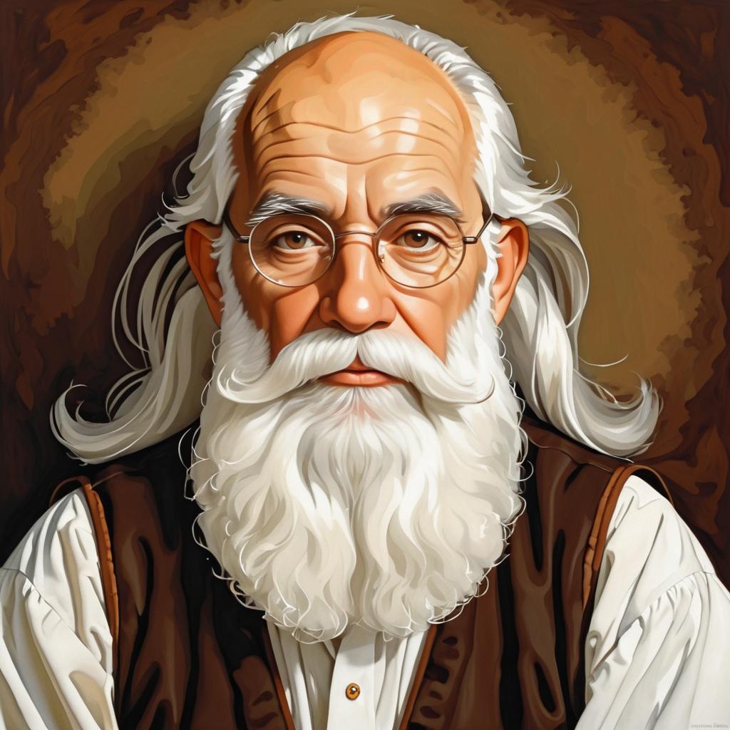 Wise Old Man Portrait in Rockwell Style