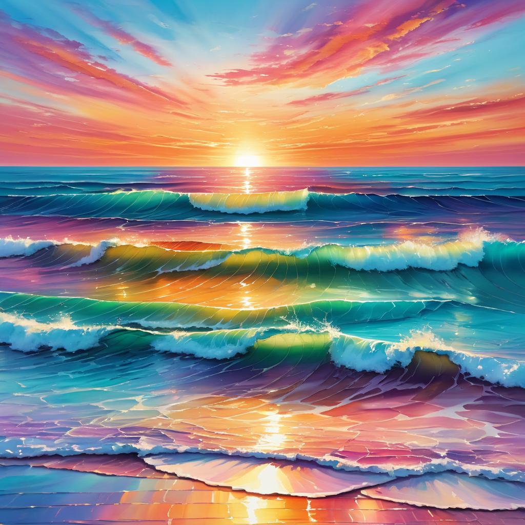 Romantic Sunset Over Serene Ocean