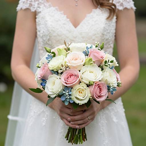 Staffordshire Bride with Pastel Bouquet