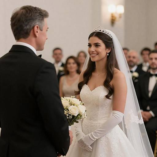 Elegant Wedding Moment Between Bride and Groom