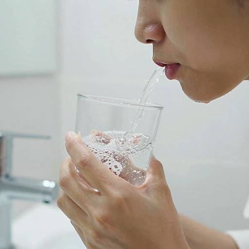 Hyper-Realistic Gargling Close-Up Scene