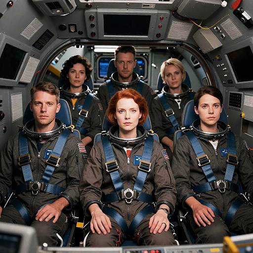 Dramatic Spacecraft Cockpit Crew Portrait