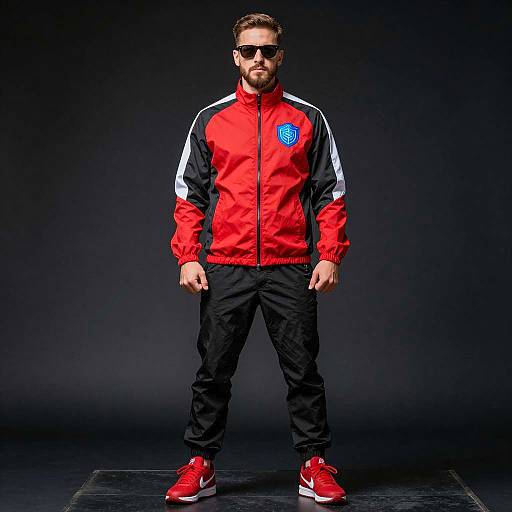 Mysterious Man in Glowing Jacket