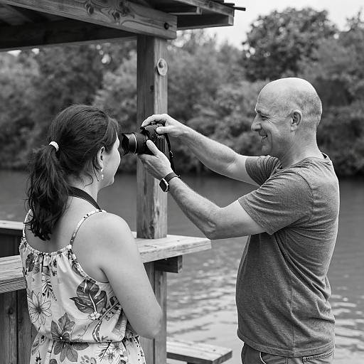Couple Taking Photo by Waterfront