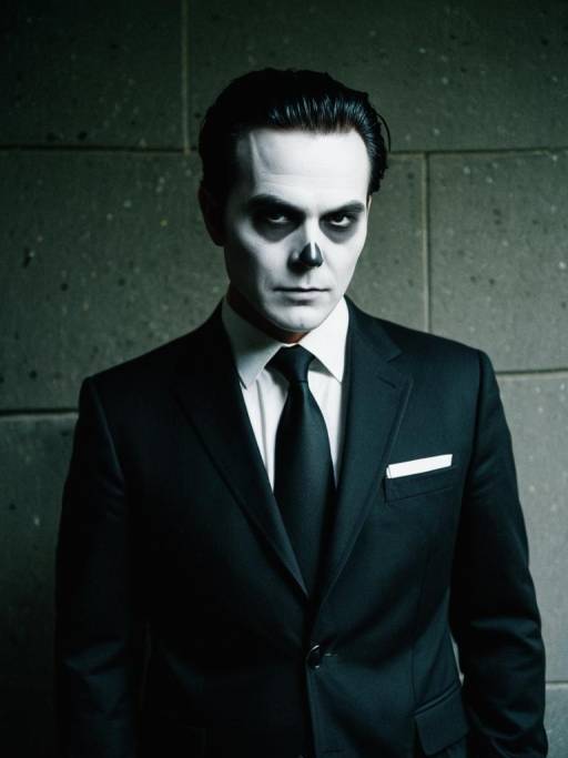 Cinematic Man in Black Suit Halloween Costume