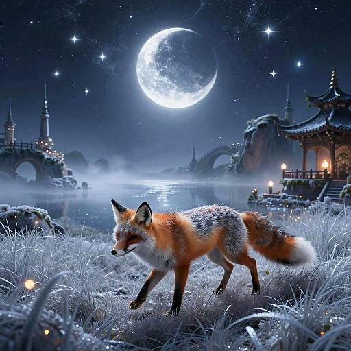 Enormous Celestial Fox in Mystic Plains