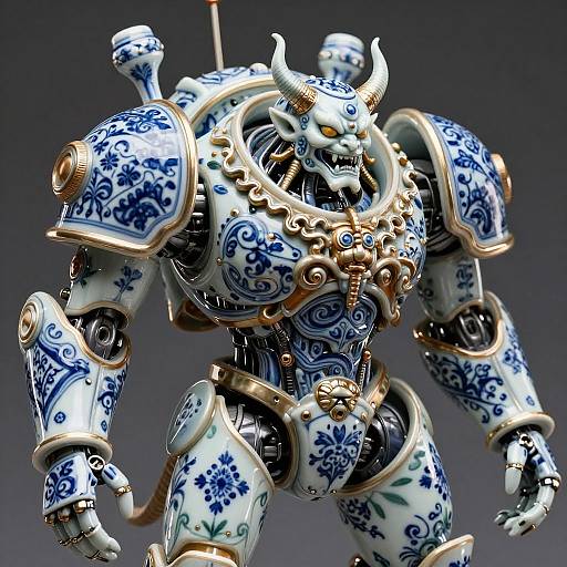 Carved Porcelain Cyborg Demons