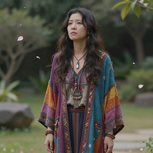 Bohemian Poet in Tranquil Garden