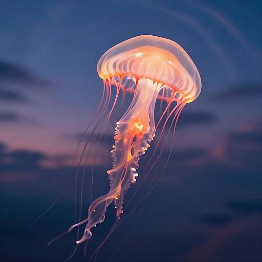 Luminous Jellyfish Ascending Twilight