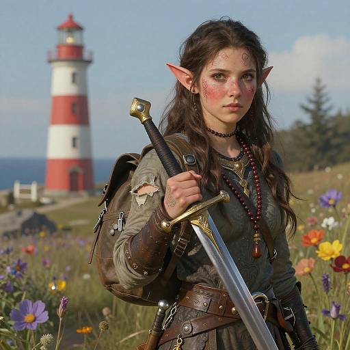 Hyperrealistic Elvish Warrior Portrait