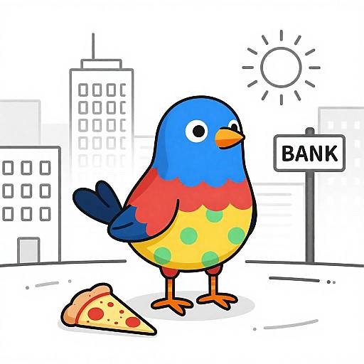 Colorful Bird in Urban Setting