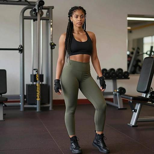 Confident Fit Woman in Gym Attire