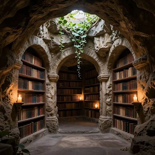 Subterranean Stone Library Ambiance
