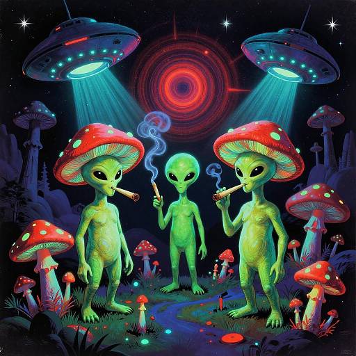 Psychedelic 1970s Alien Landscape Art