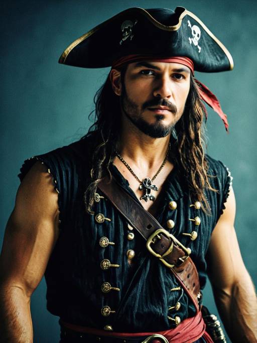Man in Sleeveless Pirate Costume