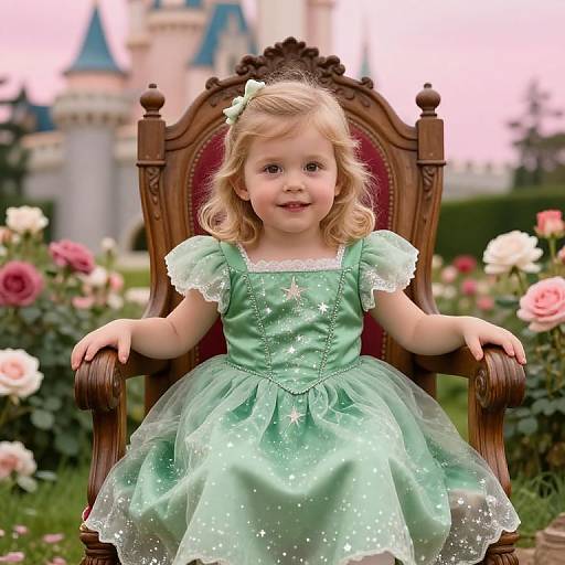 Playful Girl in Princess Dress