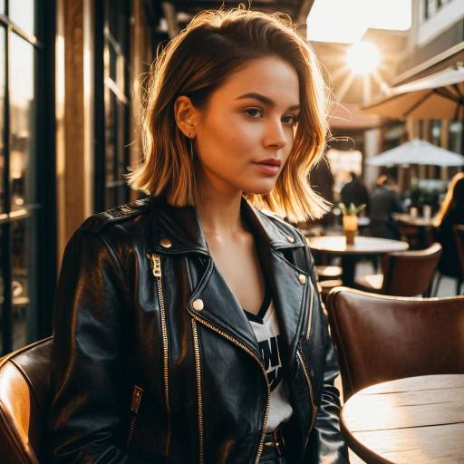 Fashionable Side Part in Urban Café