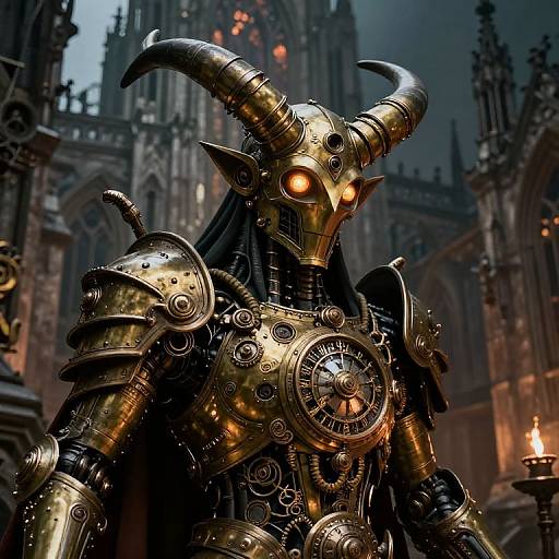 Surreal Steampunk Baphomet in Gothic Setting