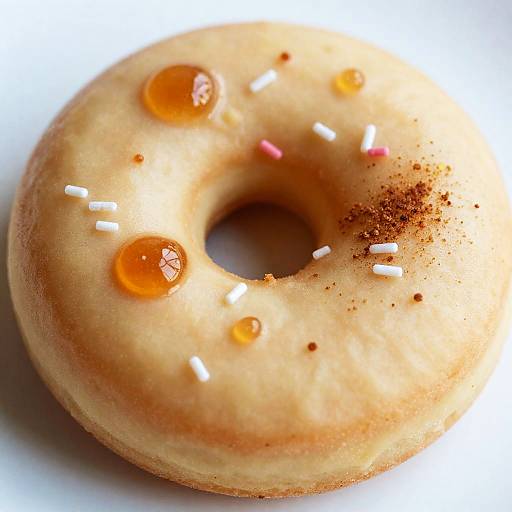 Honey-Dusted Doughnut Close-Up with Sprinkles