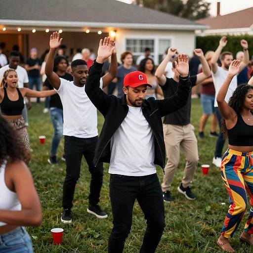 Vibrant Outdoor Party with Diverse Crowd