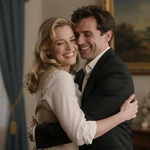 Joyful Embrace: A Couple's Moment