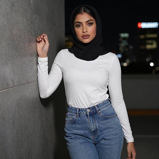 Young Woman in Hijab by Cityscape