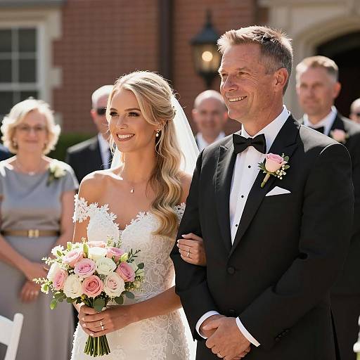Bride and Groom at Outdoor Wedding Ceremony