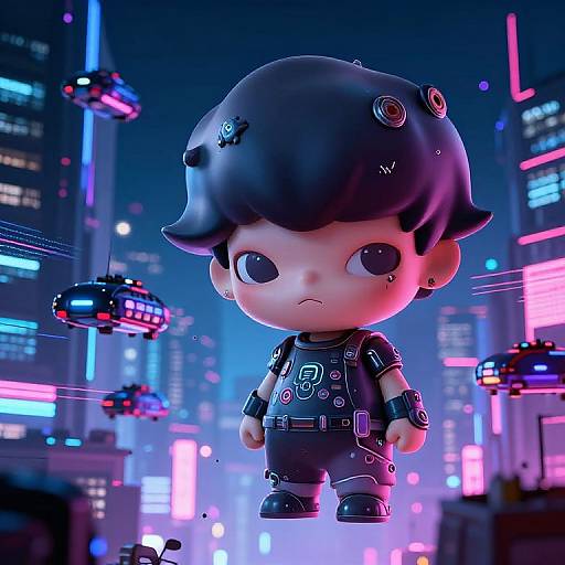 Futuristic Cyberpunk Neon Cityscape