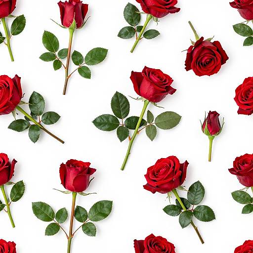 Seamless Vibrant Red Rose Pattern