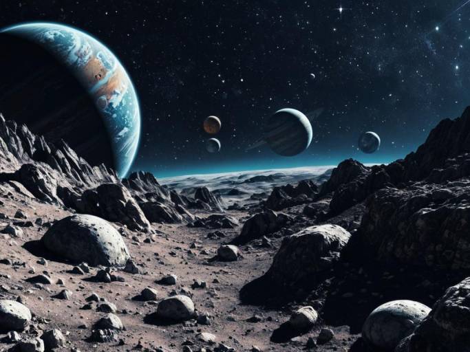 Charming Cosmic Views from Rocky Terrain