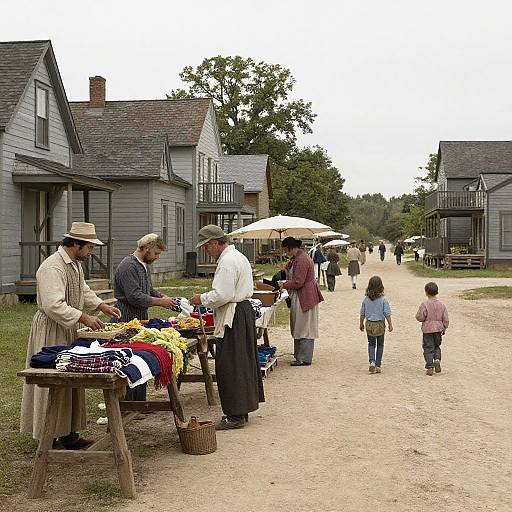 1720s Colonial American Market Scene