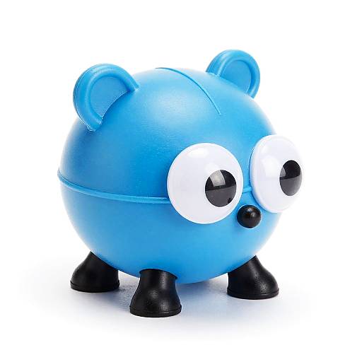 Cute Blue Plastic Toy with Googly Eyes
