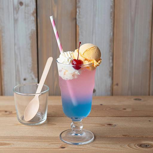 Vibrant Drink with Ice Cream Delight