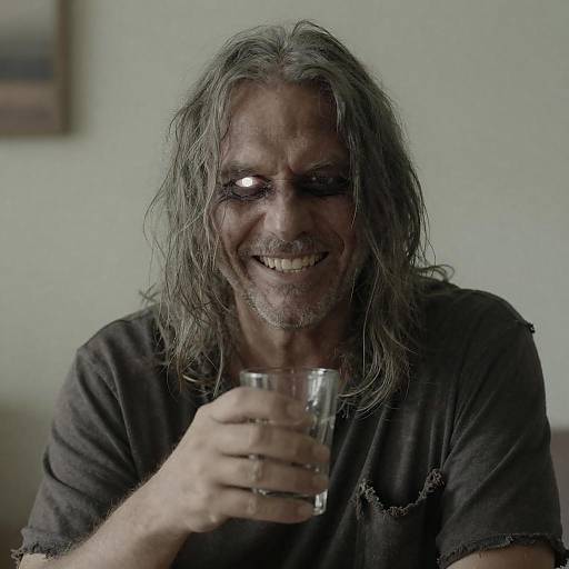 Disheveled Man with Glowing Eye