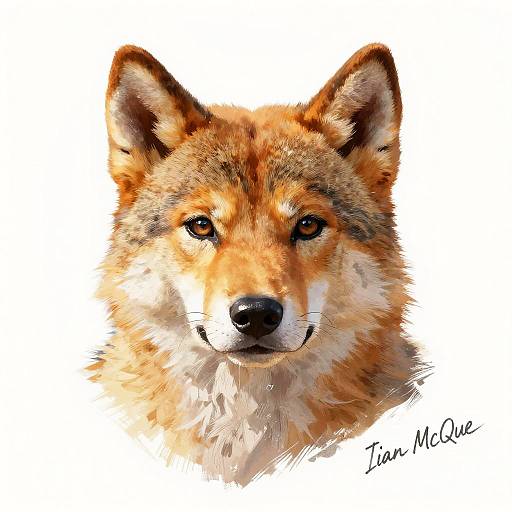 Furry Male Self-Portrait with Signature