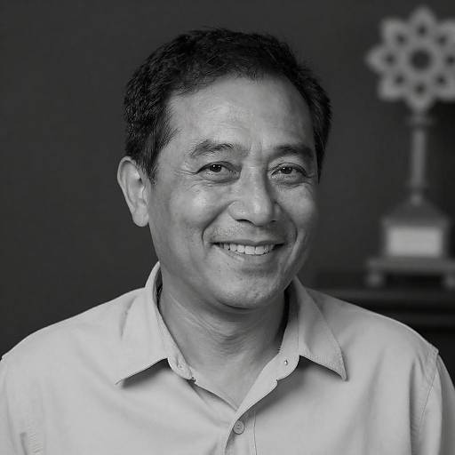 High-Contrast Smiling Middle-Aged Man