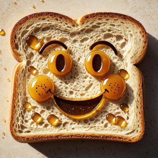 Toast with Winking Face Honey Pattern