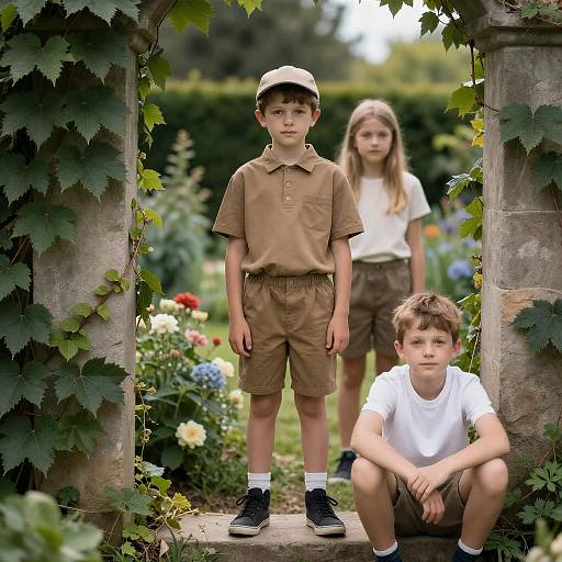 Children Playing in Overgrown Garden