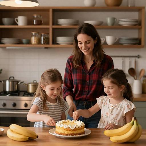 Warm Family Kitchen with Cake Delight
