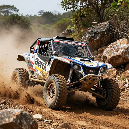 Dynamic Muddy Off-Road Rally Action